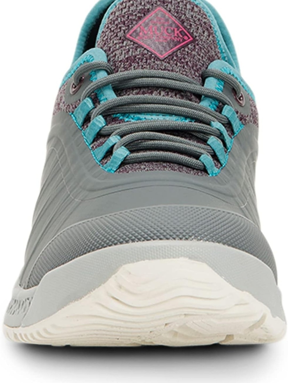 The Muck Boot Company Women’s Outscape Lace-Up Bootie — Dark Gray/Teal/Pink